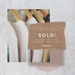 Thanks for Shopping My Closet!